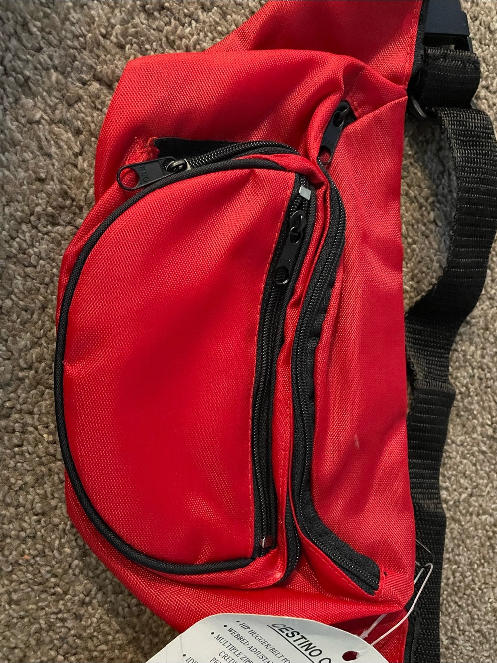 Red Men’s Waist Bag - Compact Crossbody Fanny Pack